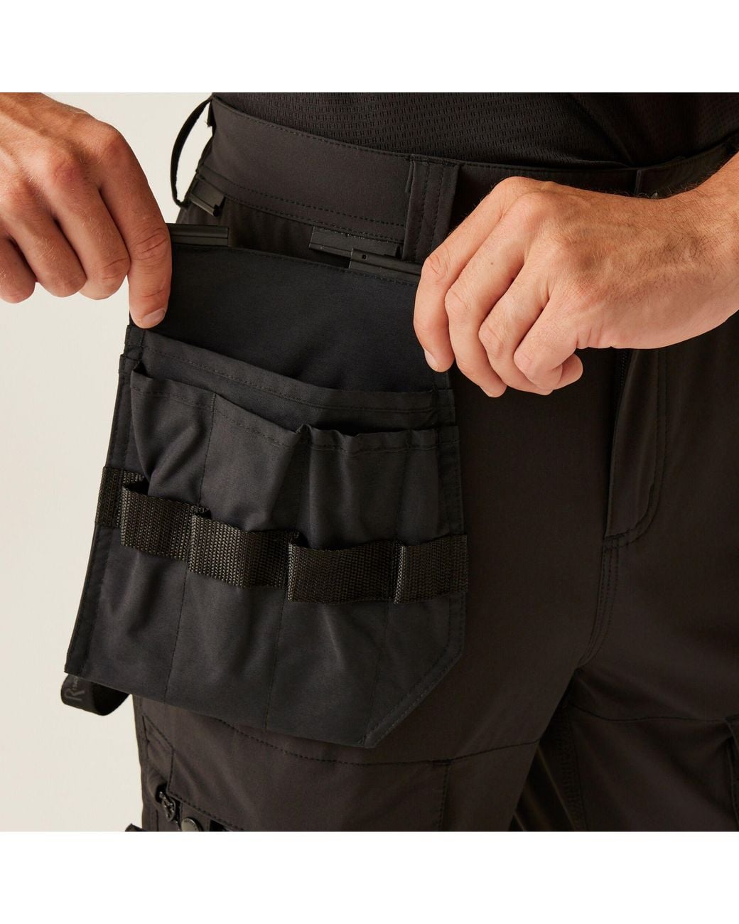 Regatta Black Hi-Vis X-Pro Stretch Holster Work Trousers for men