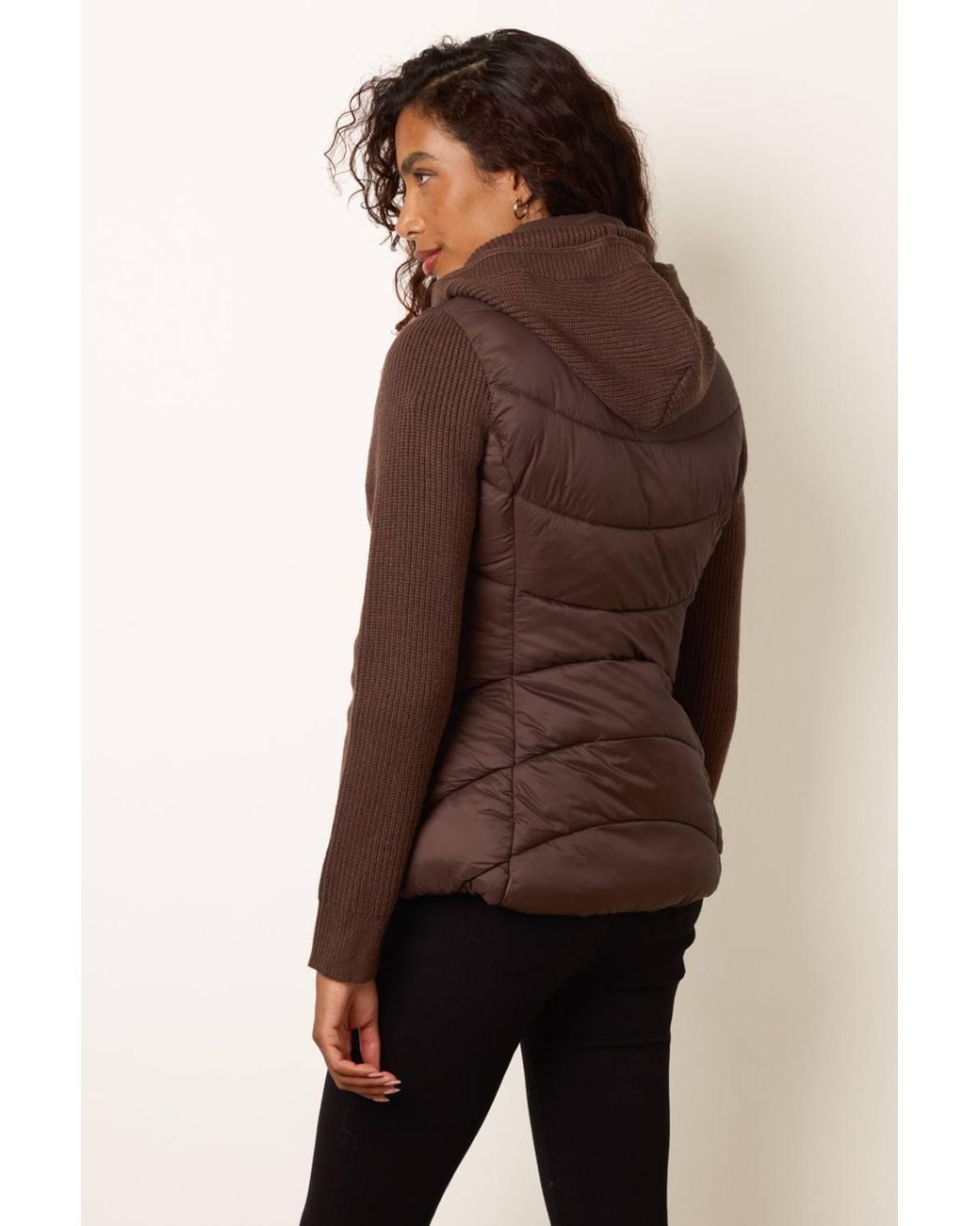 Blue Vanilla Brown Long Sleeve High Neck Jacket