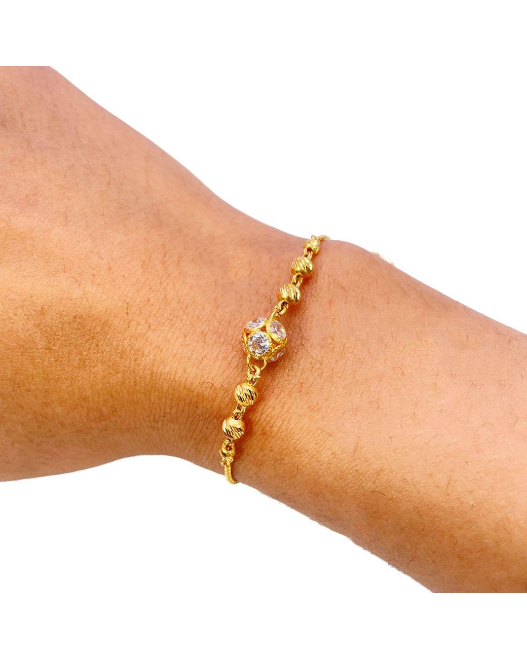 Raina Jewels Metallic 22Ct Diamond Cut Cubic Zirconia Drawstring Bolo Bracelet