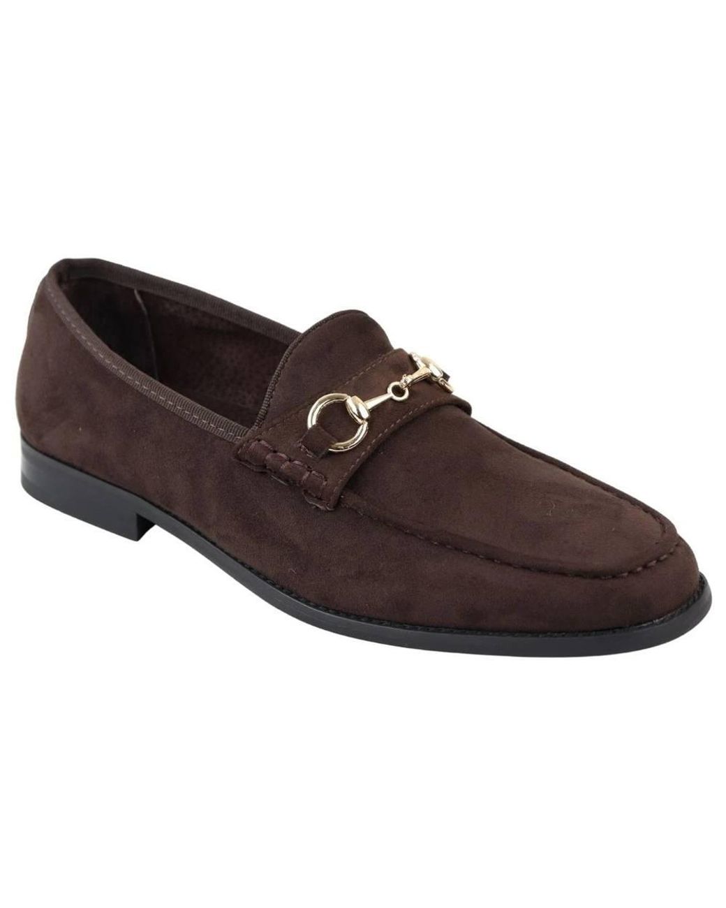 TruClothing Brown Leather Lined Slip On Suede Loafer Shoes for men