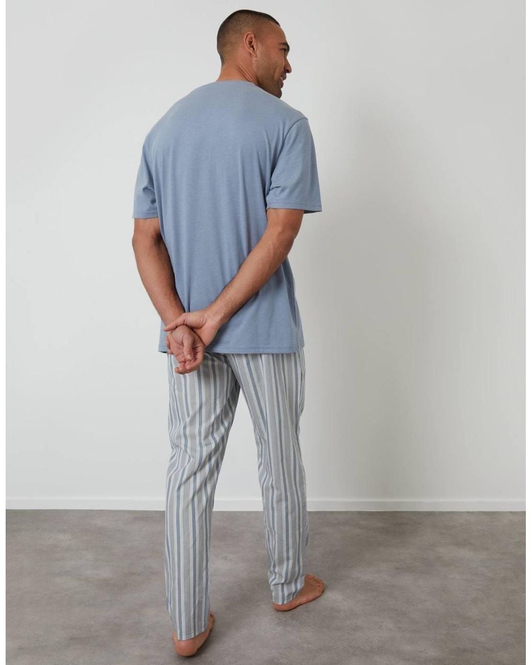 Threadbare Blue T-Shirt & Bottoms Pyjama Set for men