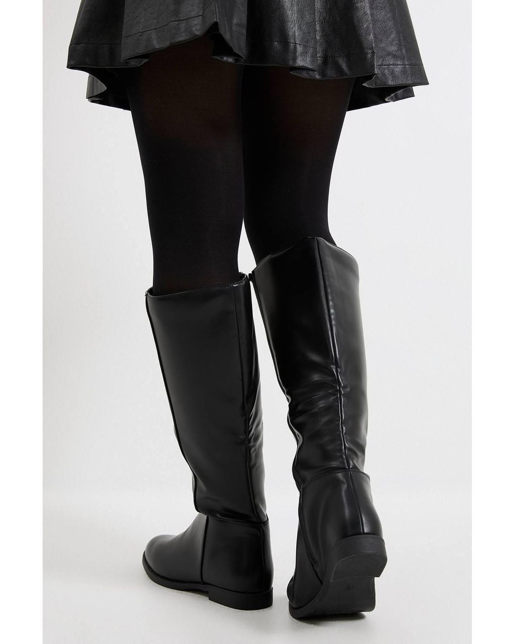Dorothy Perkins Black Karla Knee High Flat Boots