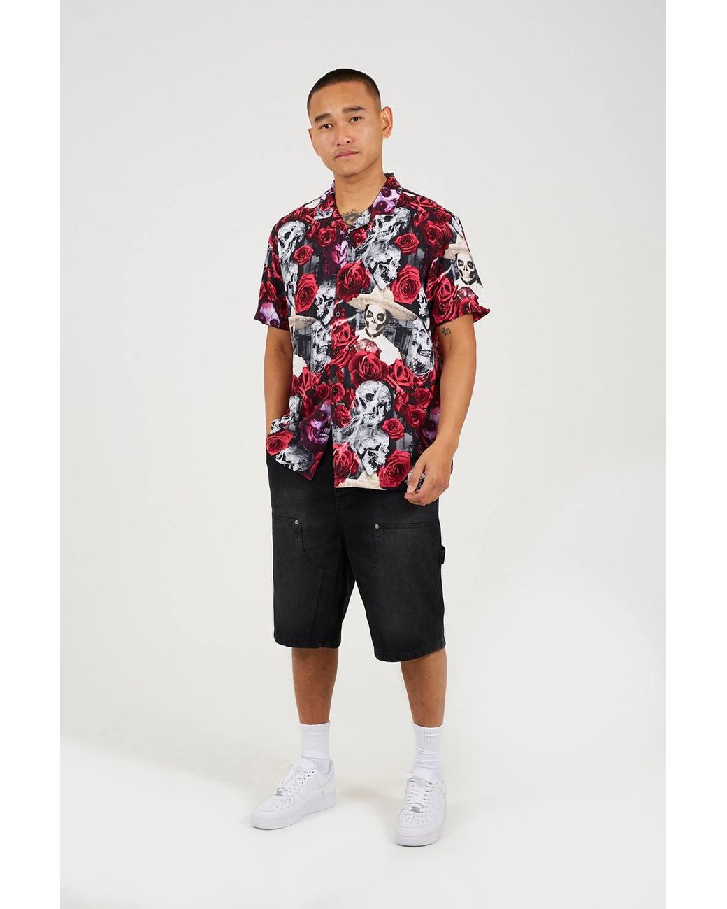 Brave Soul Red Printed Shirt for men