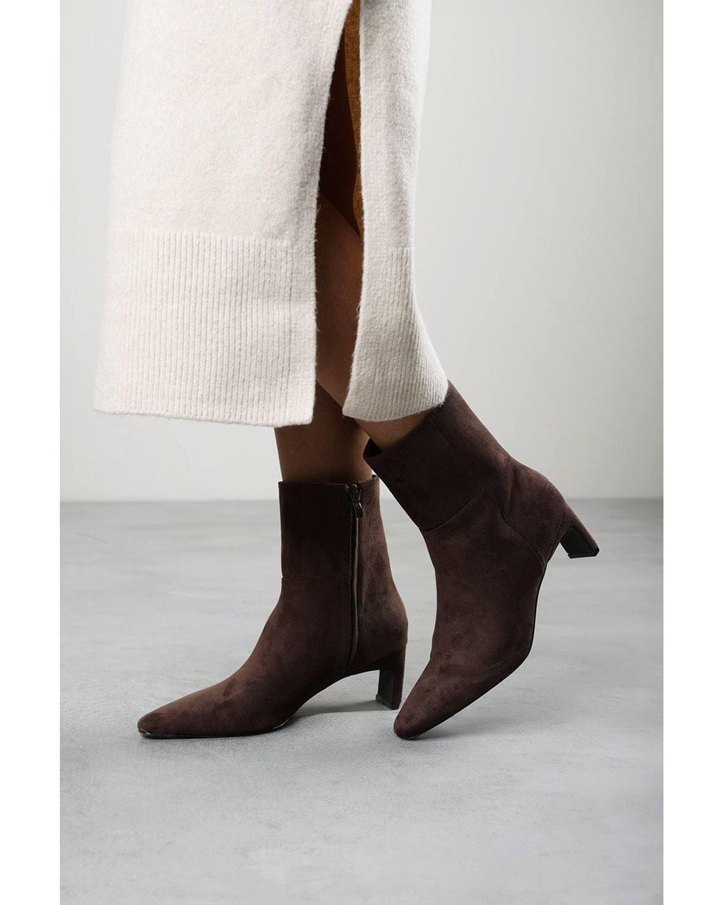 Where's That From Black Hirlis Snipped Toe Heeled Ankle Boot