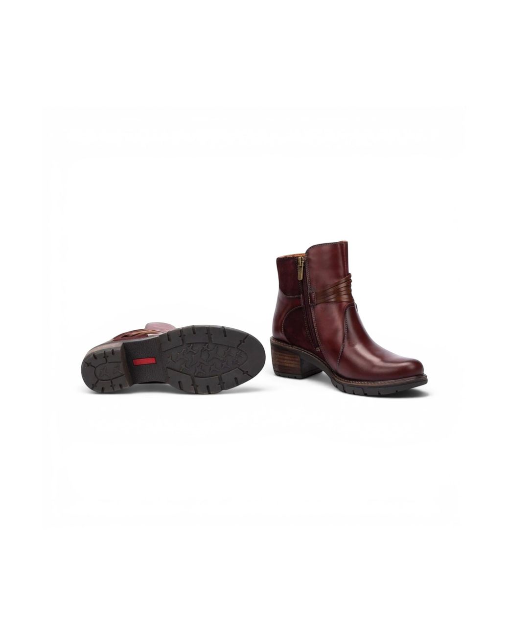 Infinity Leather Brown Pikolinos Leather Zipped Heel Ankle Boots -San Sebastia