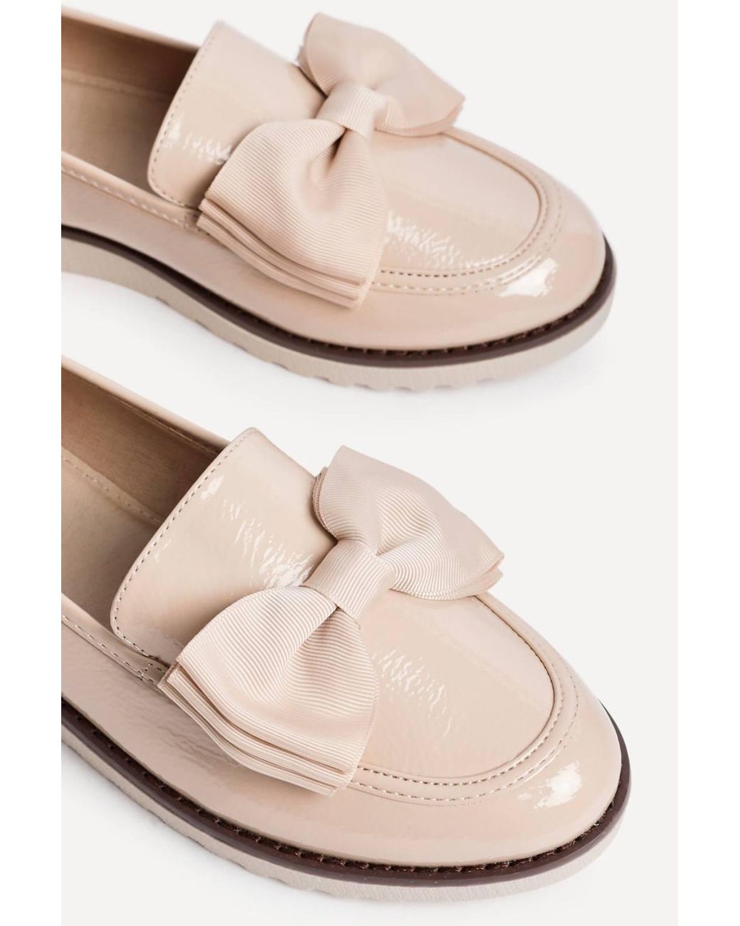 Linzi Natural Cathy Mocha Patent Loafers