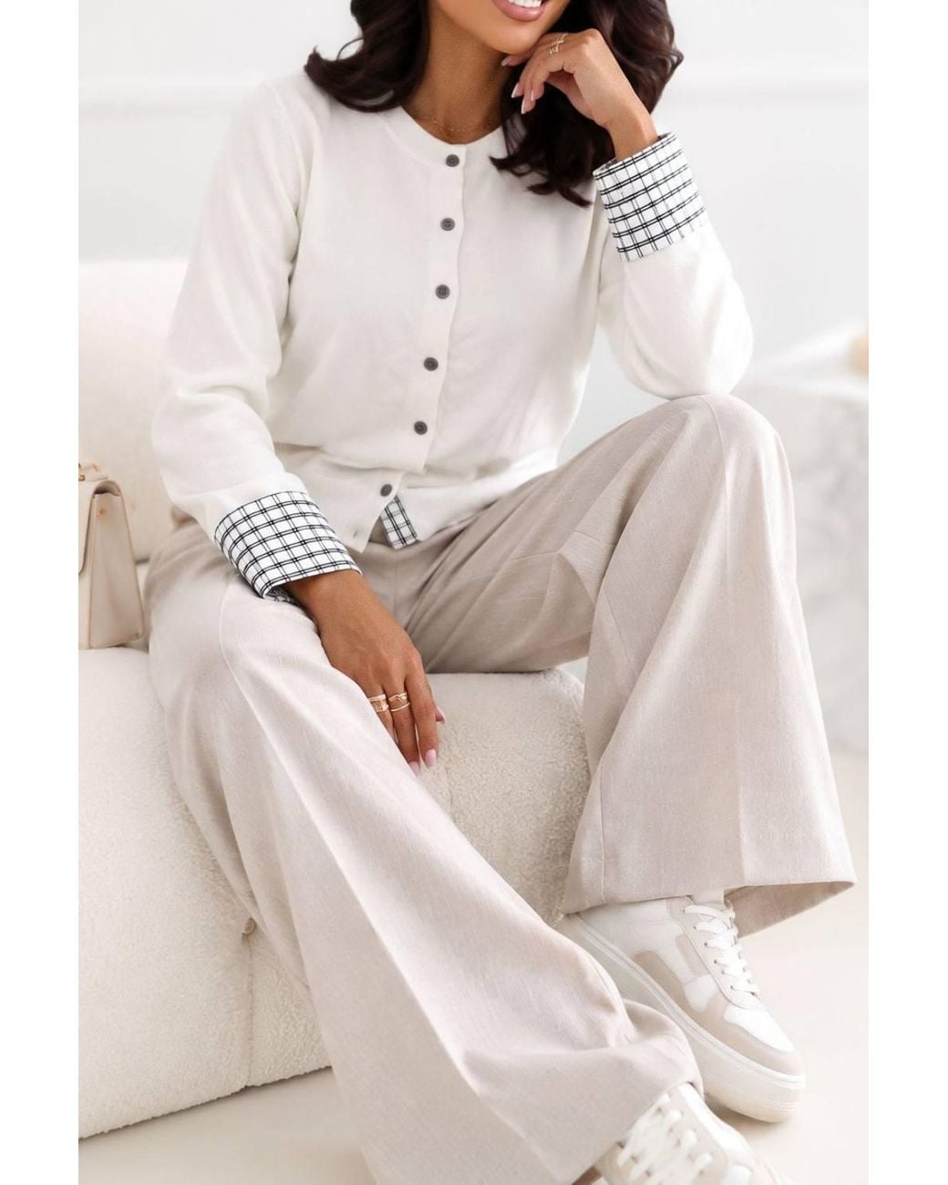 Love Lace Gray Everyday Viscose Round Neck Long Sleeve Cardigan