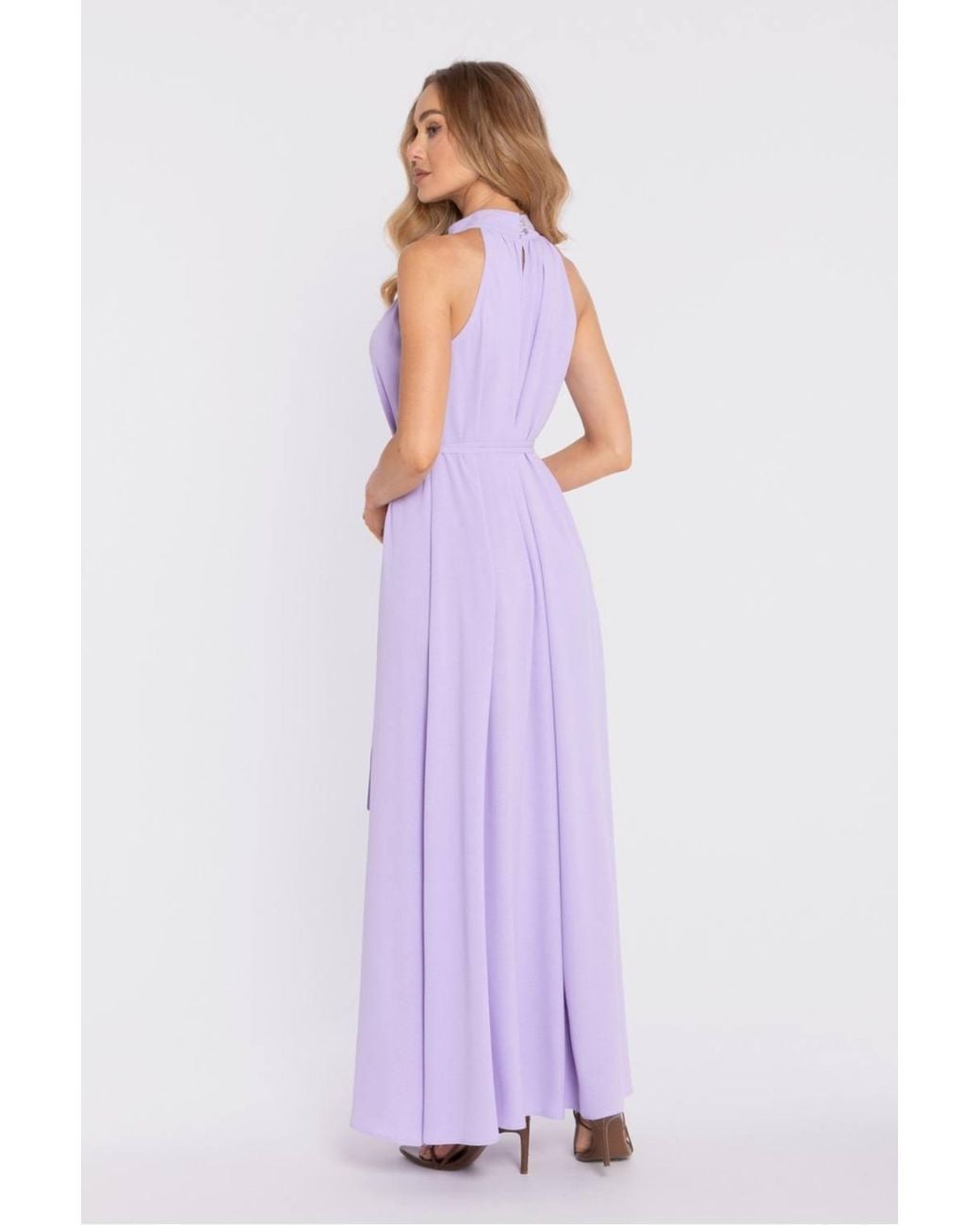 Love Lace Purple Crepe Sleeveless Fit & Flare Dress