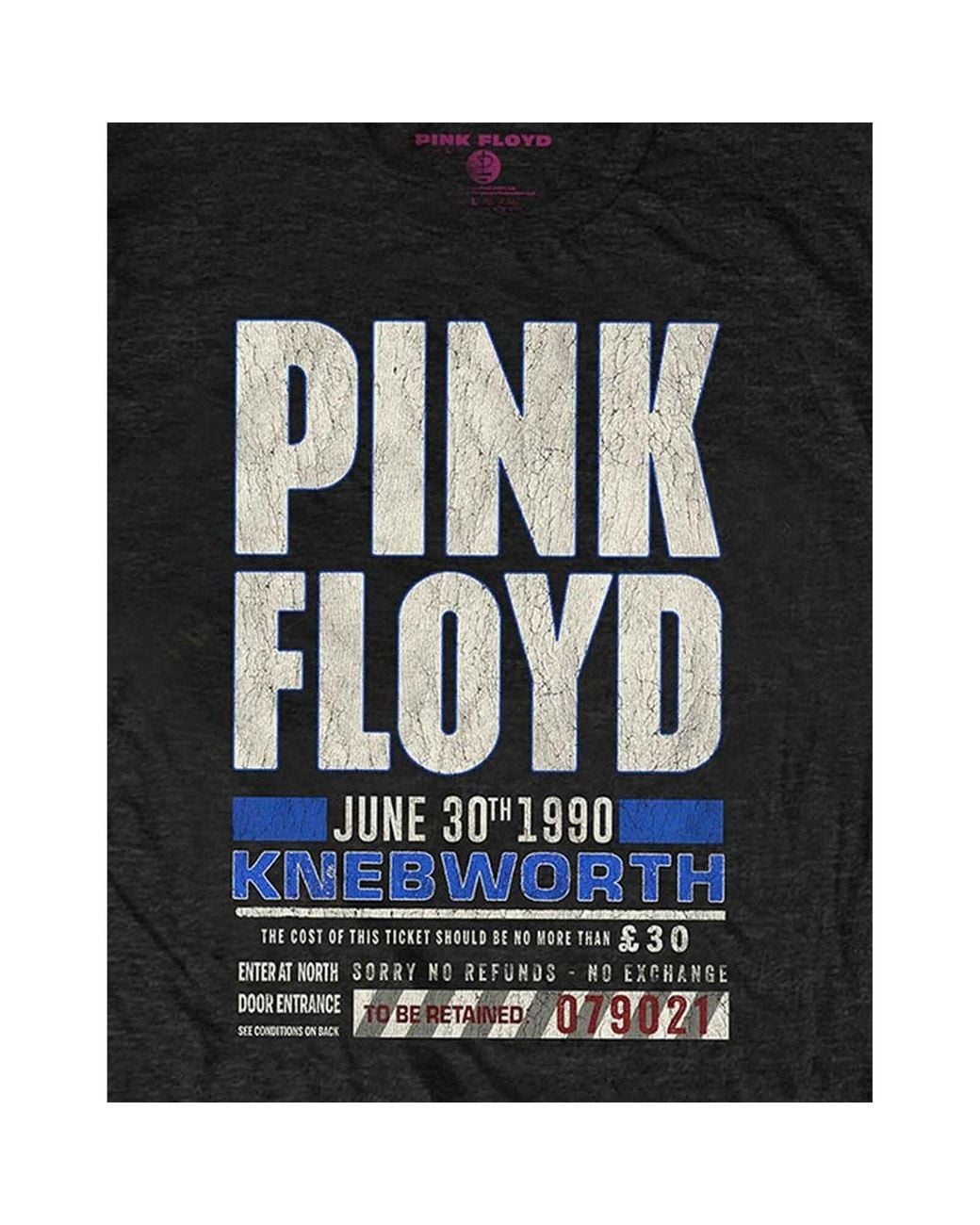 Pink Floyd Gray Knebworth '90 Cotton Crew Neck T-Shirt for men