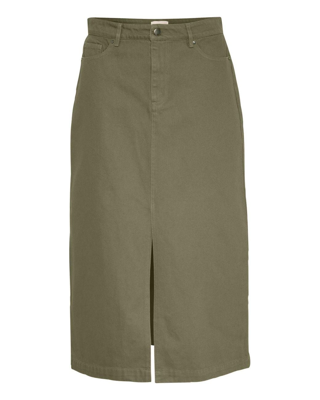 Saint Tropez Green Ilusz High-Waisted Dyed Denim Skirt