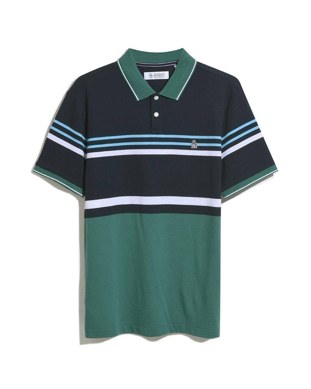 Original Penguin Blue Honeycomb Polo Shirt for men