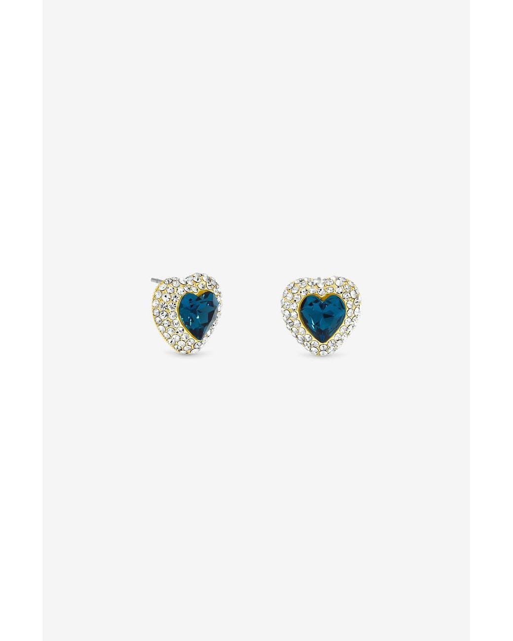 Jon Richard Blue Plated & Sapphire Heart Earrings