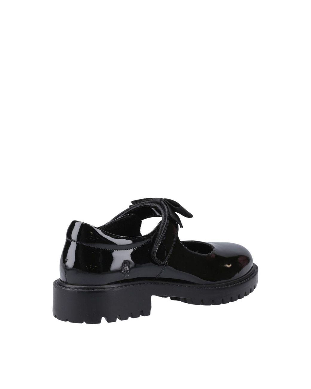 Hush Puppies Black Astrid Bow Patent Senior