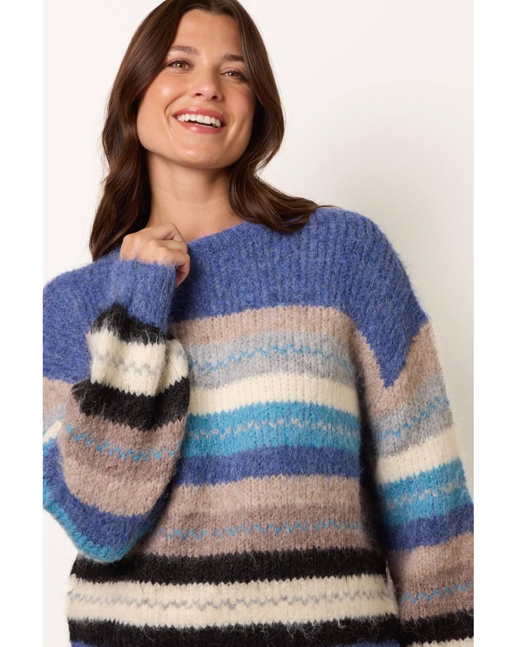 Blue Vanilla Blue Long Sleeve Round Neck Jumper