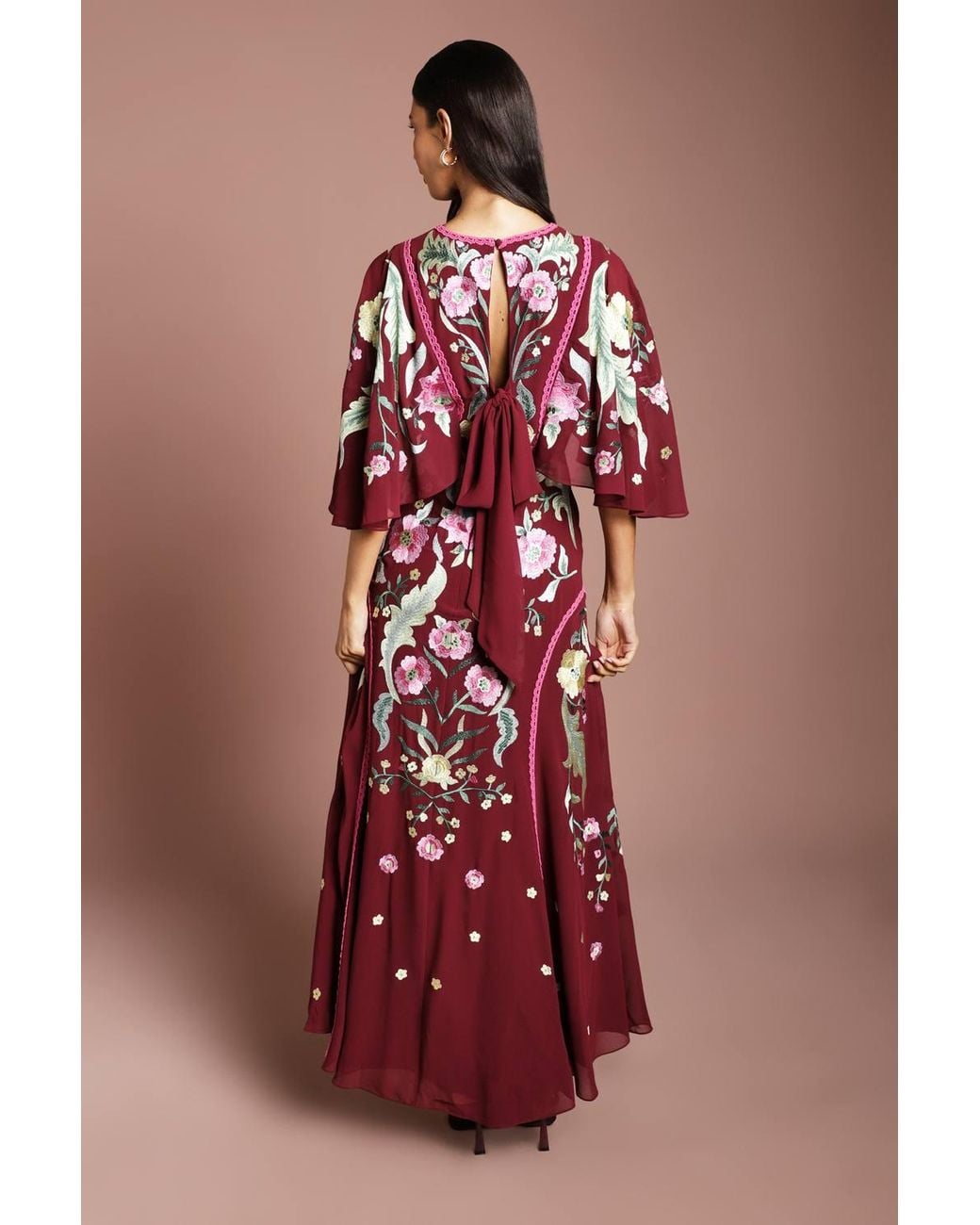 Coast Muse Embroidered Floral Midi Dress