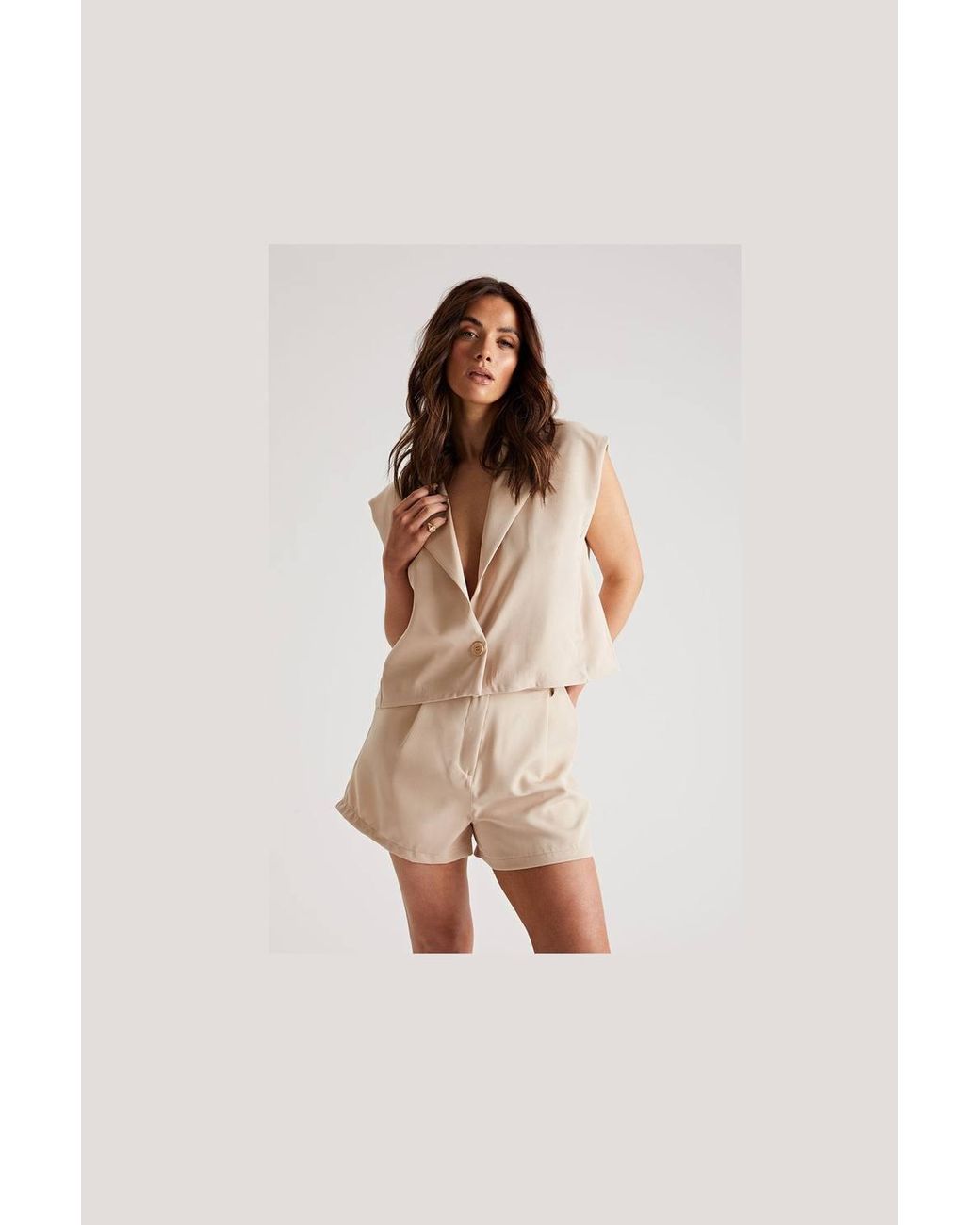 Urban Bliss Natural Cropped Blazer