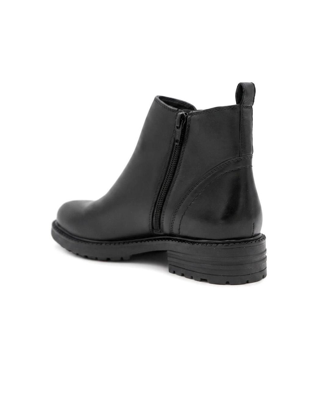Pavers Black Smart Leather Block Heel Chelsea Boots