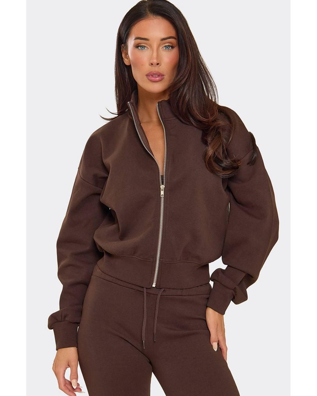 EGO Brown Long Sleeve Zip Sweatshirt