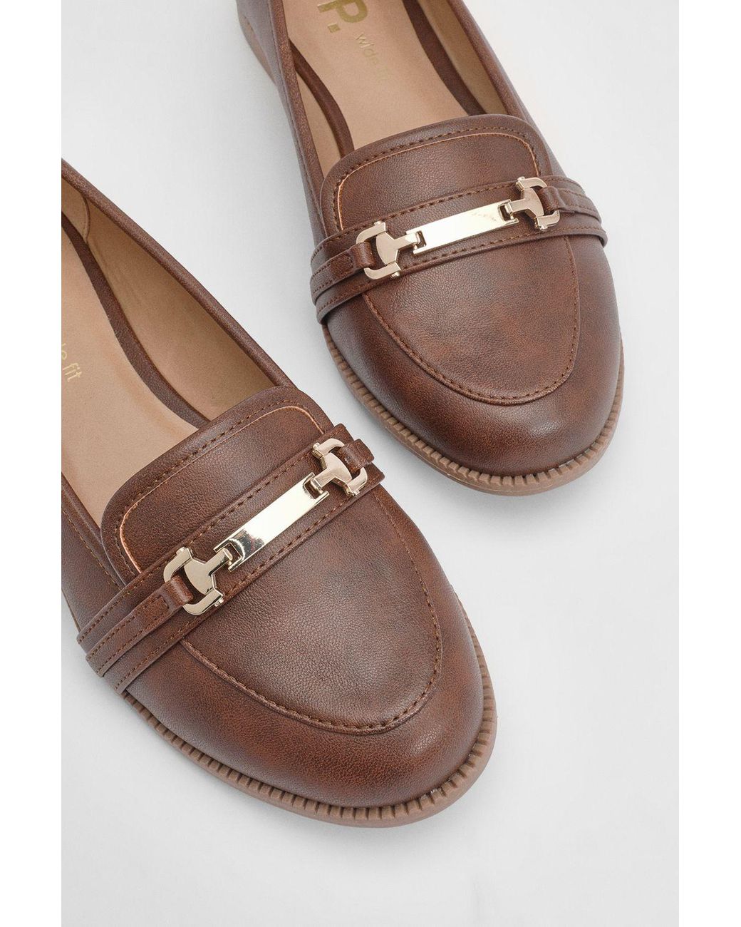 Dorothy Perkins Blue Wide Fit Lora Snaffle Loafers