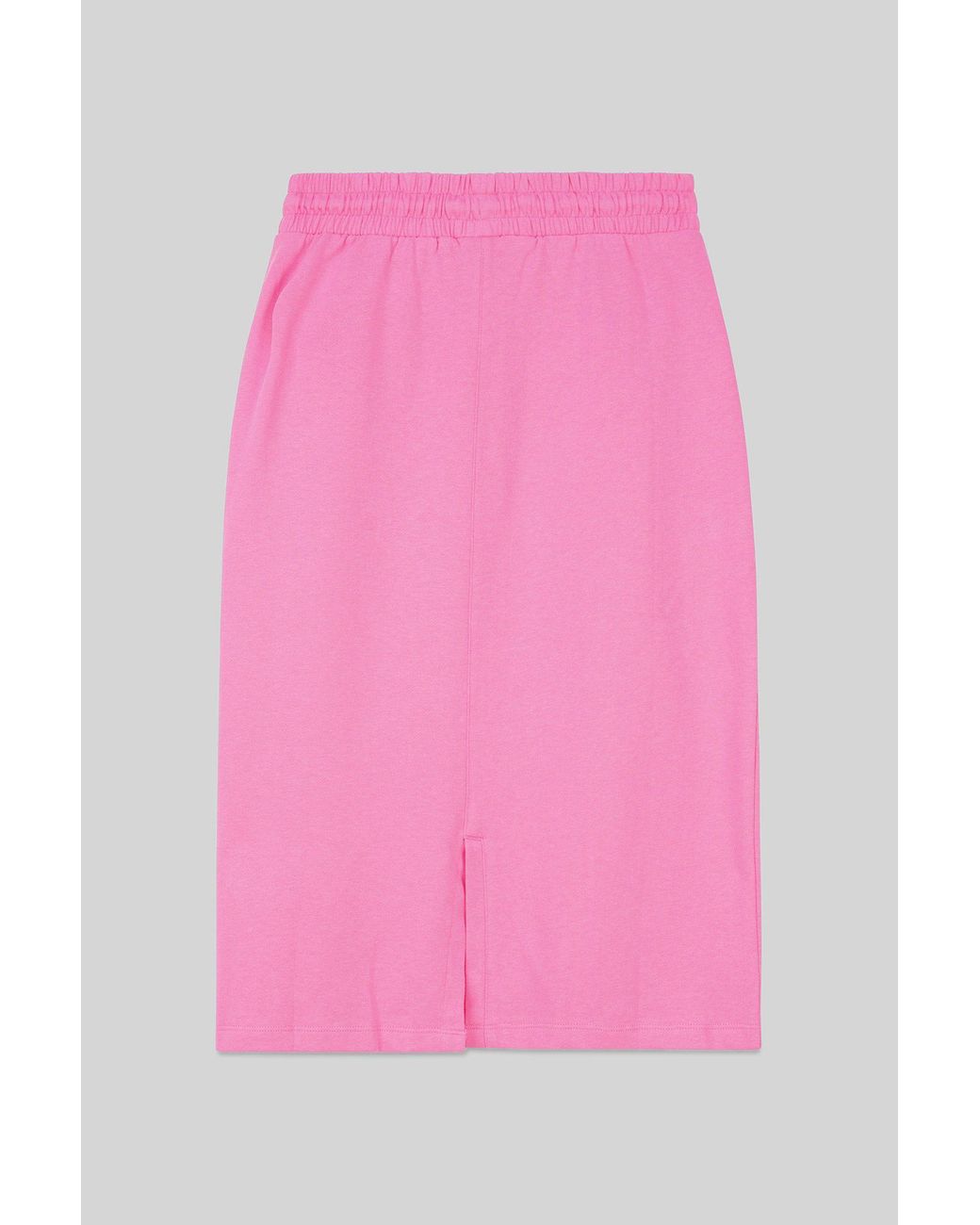 Enorsia Pink Split-Back Terry Jersey Midi Skirt
