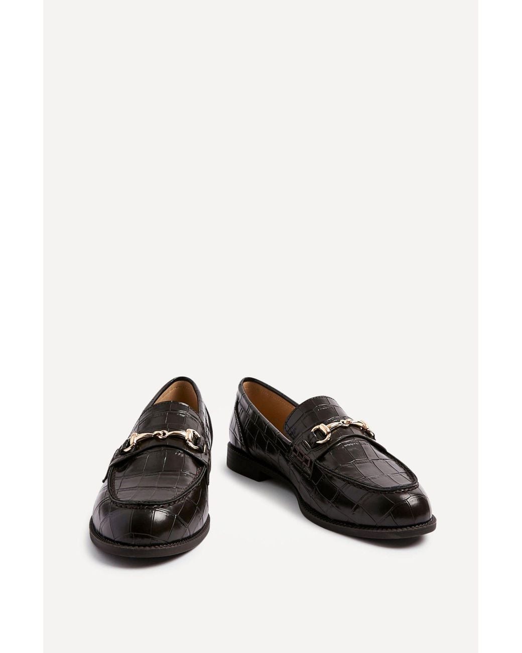 Linzi White Maison Faux Croc Patent Leather Loafers