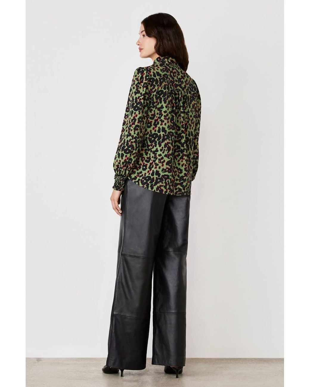 Finery London Multicolor Lindsay Animal Pussy Bow Blouse