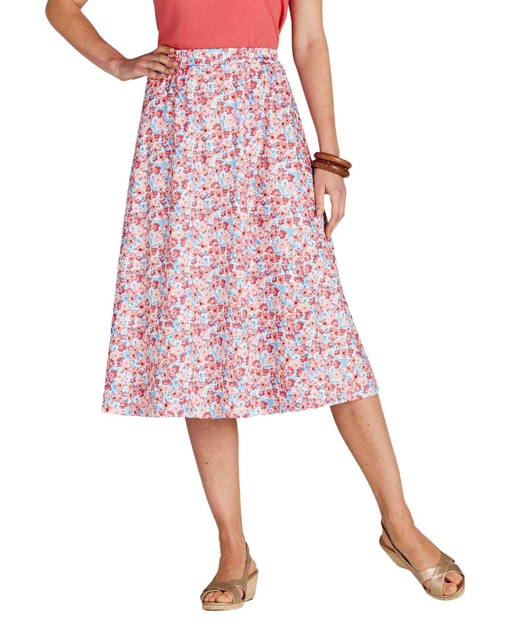 Chums Pink Print Elasticated Waist Skirt