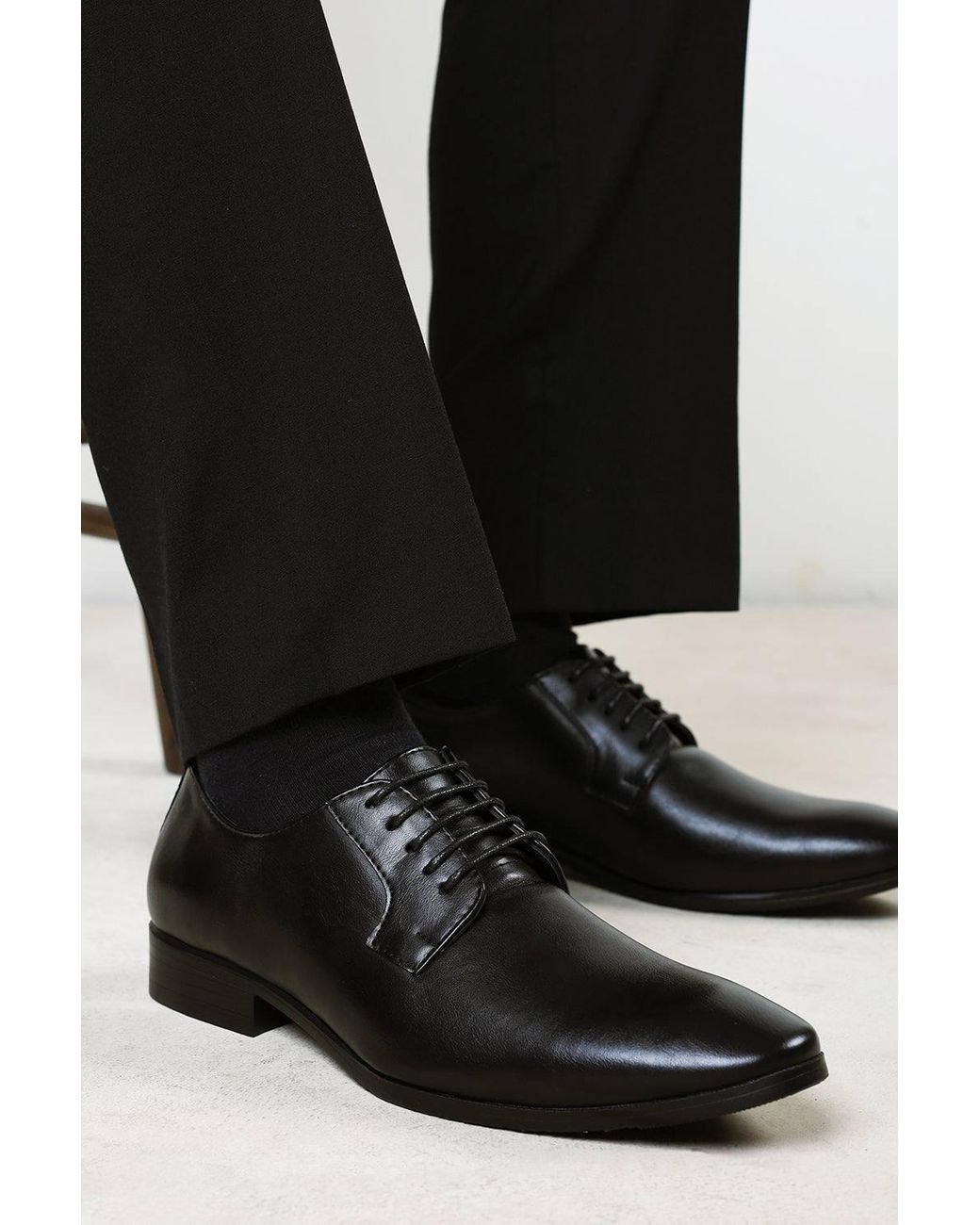 Where's That From Black 'Nathan' Derby Lace Up Formal Work Shoes for men