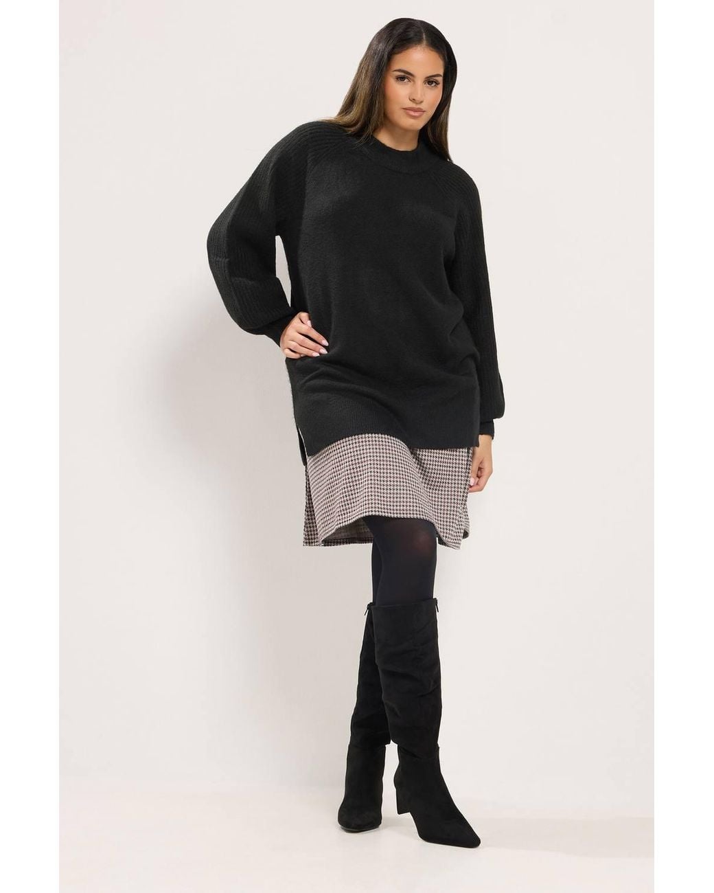 Yours Black Turtle Neck Knitted Jumper