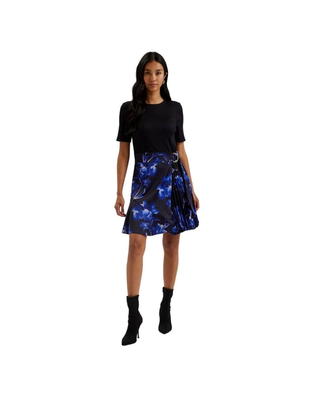 Ted Baker Black Malisaa Short Sleeve Crew Neck Mini Dress
