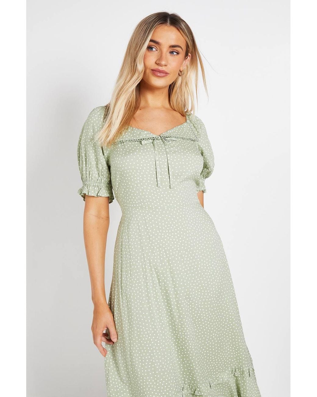 Dorothy Perkins White Lace Trim Collar Detail Midi Dress