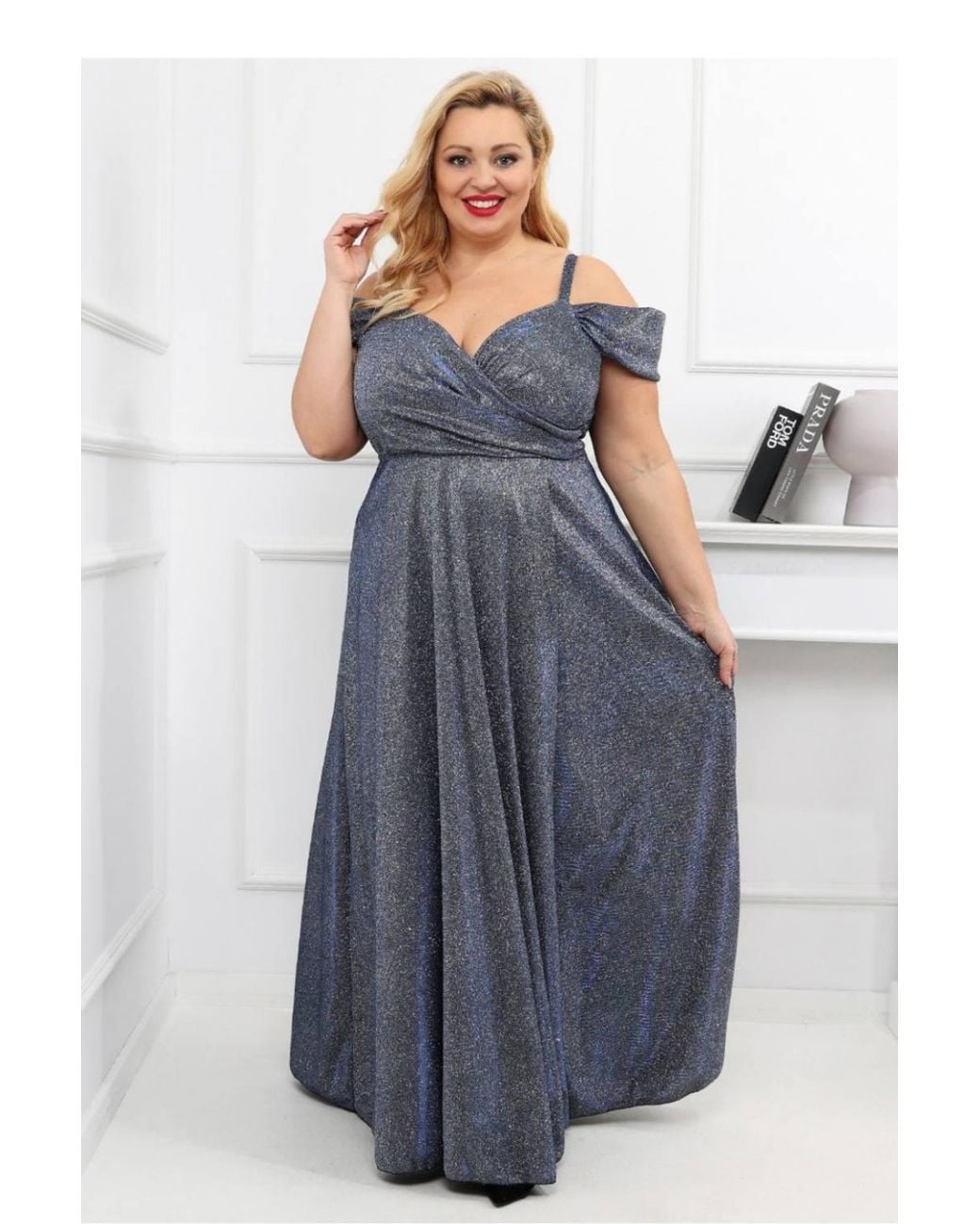 Love Lace Blue Cotton Flared Strappy Fit & Flare Dress