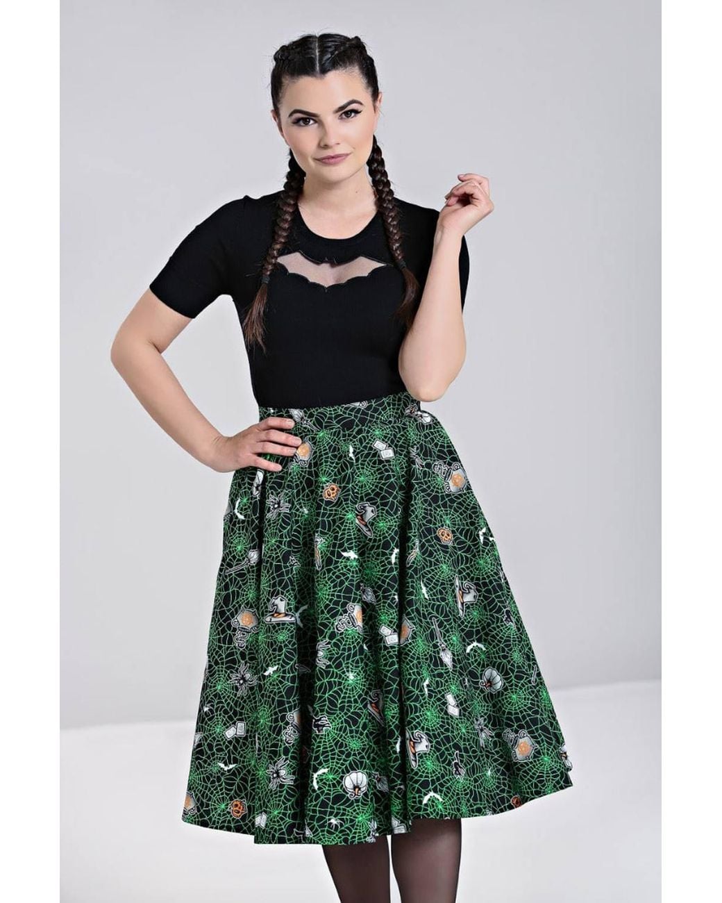 Hell Bunny Green Hex 50's Skirt