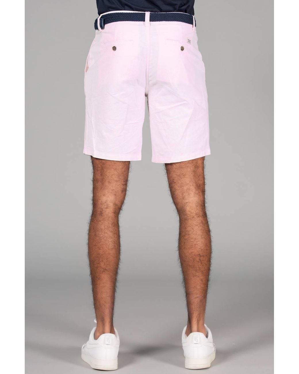 Tokyo Laundry White Cotton Oxford Shorts With Belt for men