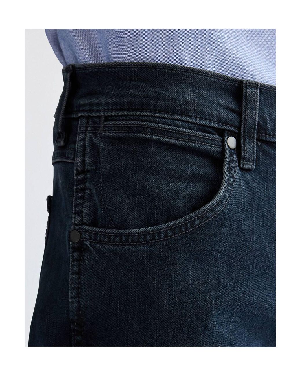 Wrangler Blue Greensboro Regular Straight Denim Jeans Iron for men