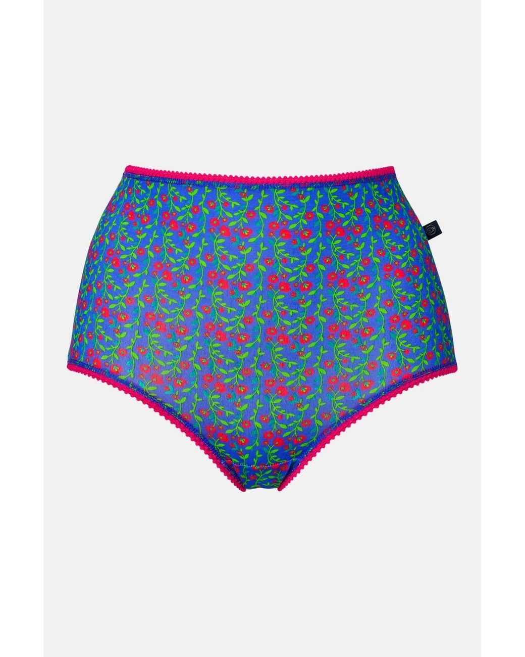 British Boxers Blue Pack Of Four "Boom Bloom" Full Briefs