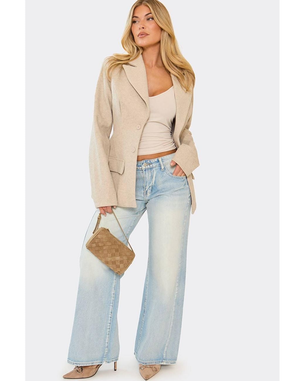 EGO Blue Wide Leg Denim Low Rise Jeans