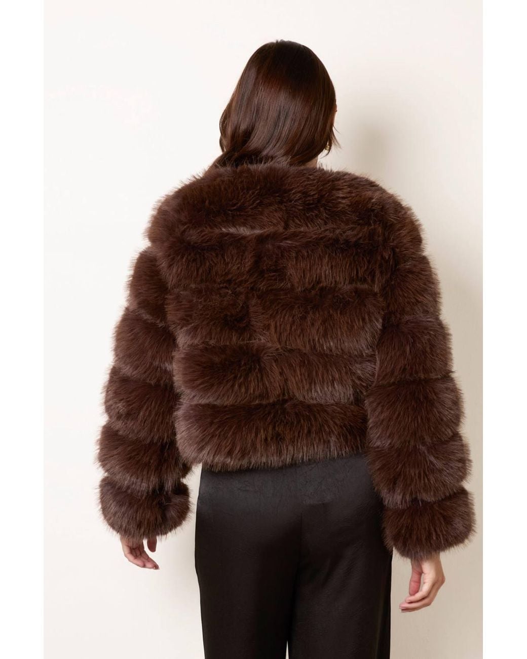 Blue Vanilla Brown Long Sleeve Round Neck Coat