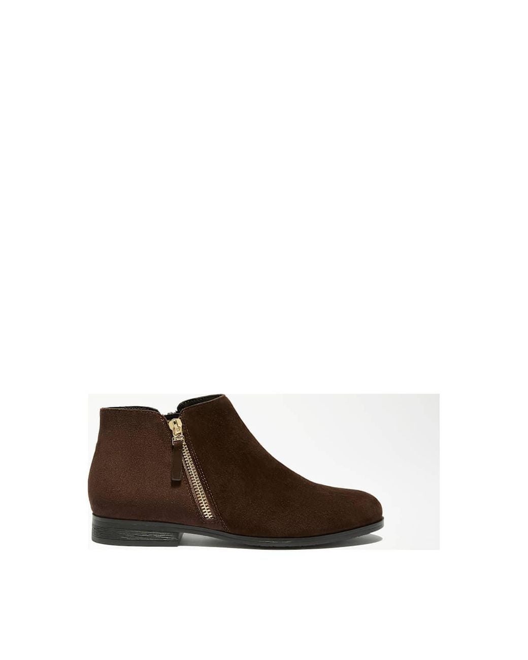 Dune Brown Wide Fit 'Pantha' Suede Ankle Boots