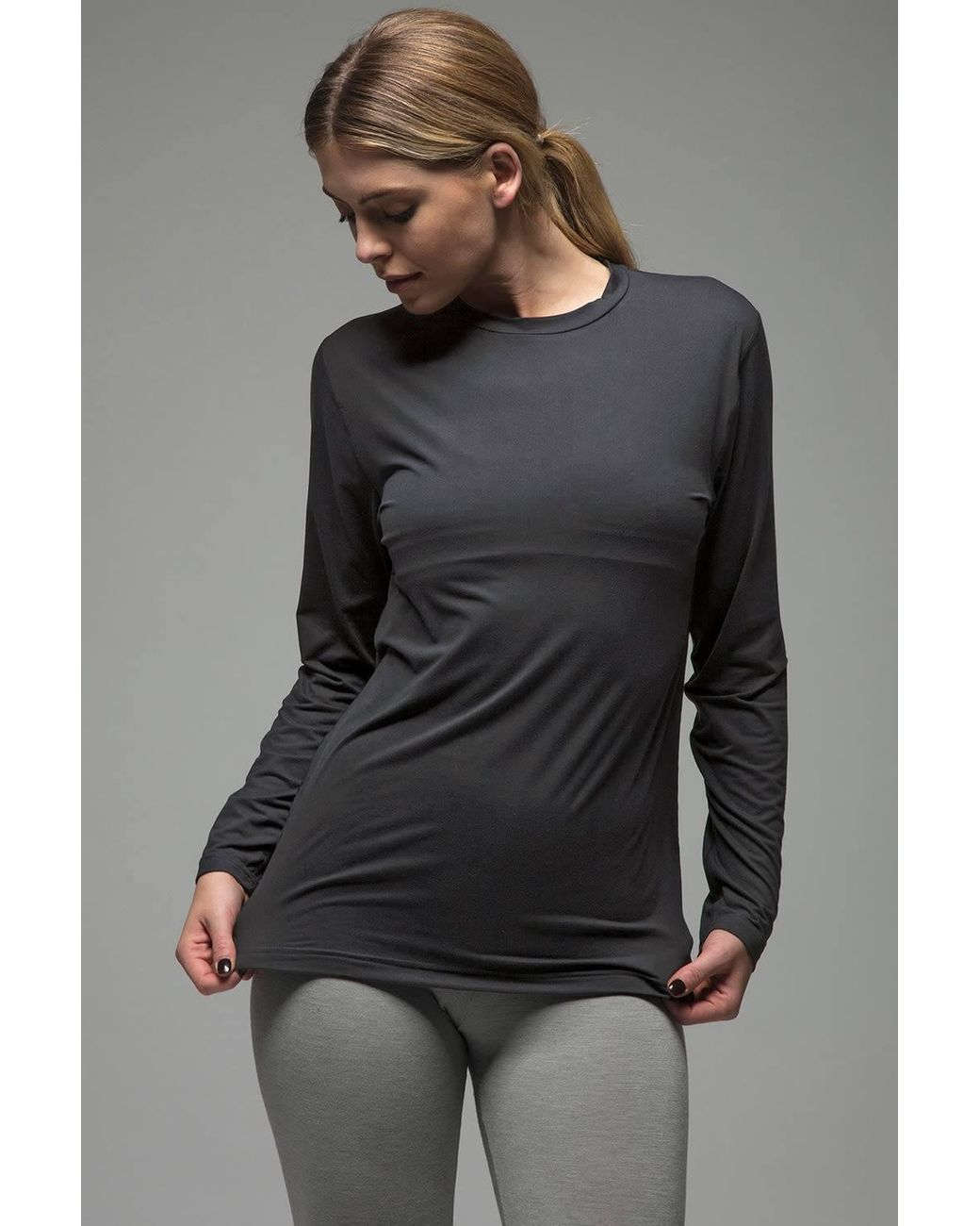 Heat Holders Black Ultra Lite Fleece-Lined Thermal Top