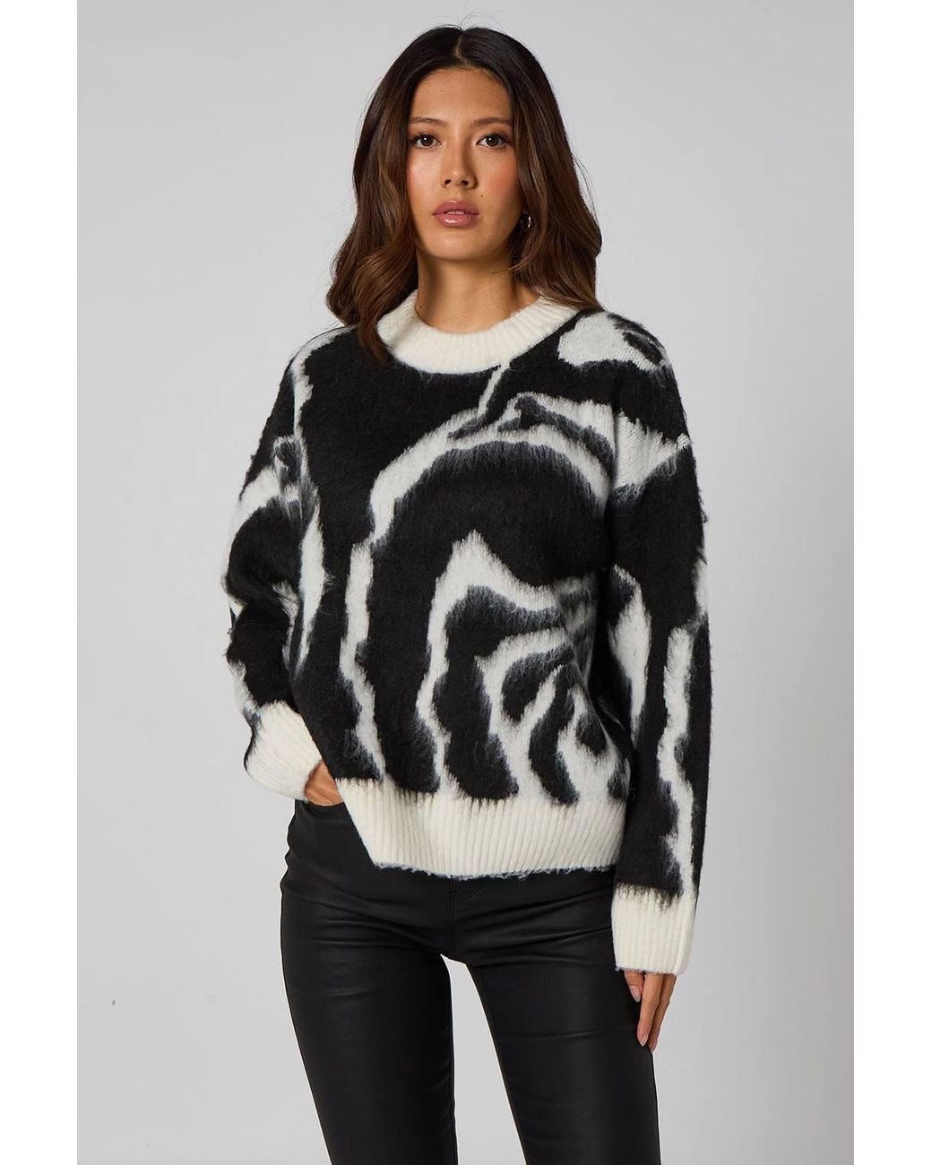 Urban Bliss Blue Zebra Print Jumper