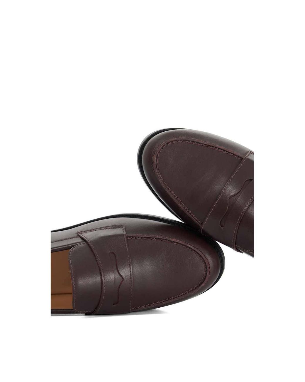 Dune Red Wide Fit 'Ginelli' Leather Loafers