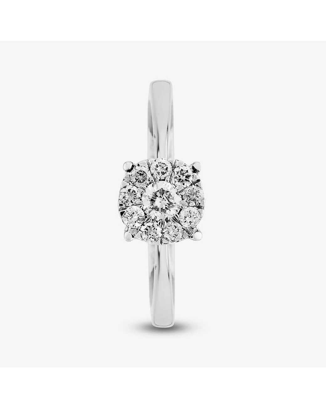 T.H.Baker Metallic 9Ct 0.50Ct Diamond Cluster Ring