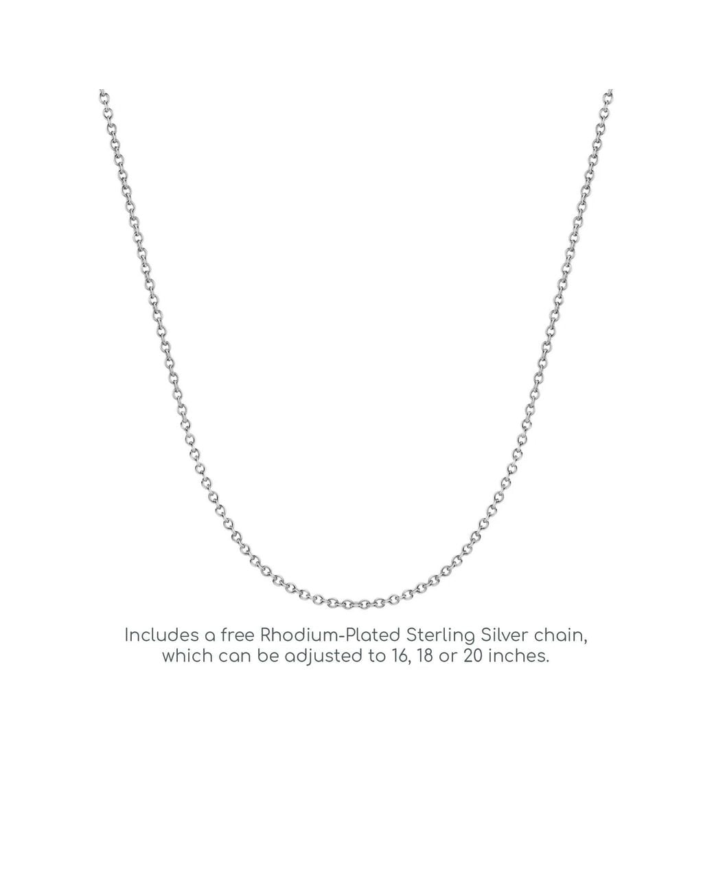 Jewelco London Metallic Cz Linking Rings Charm Necklace