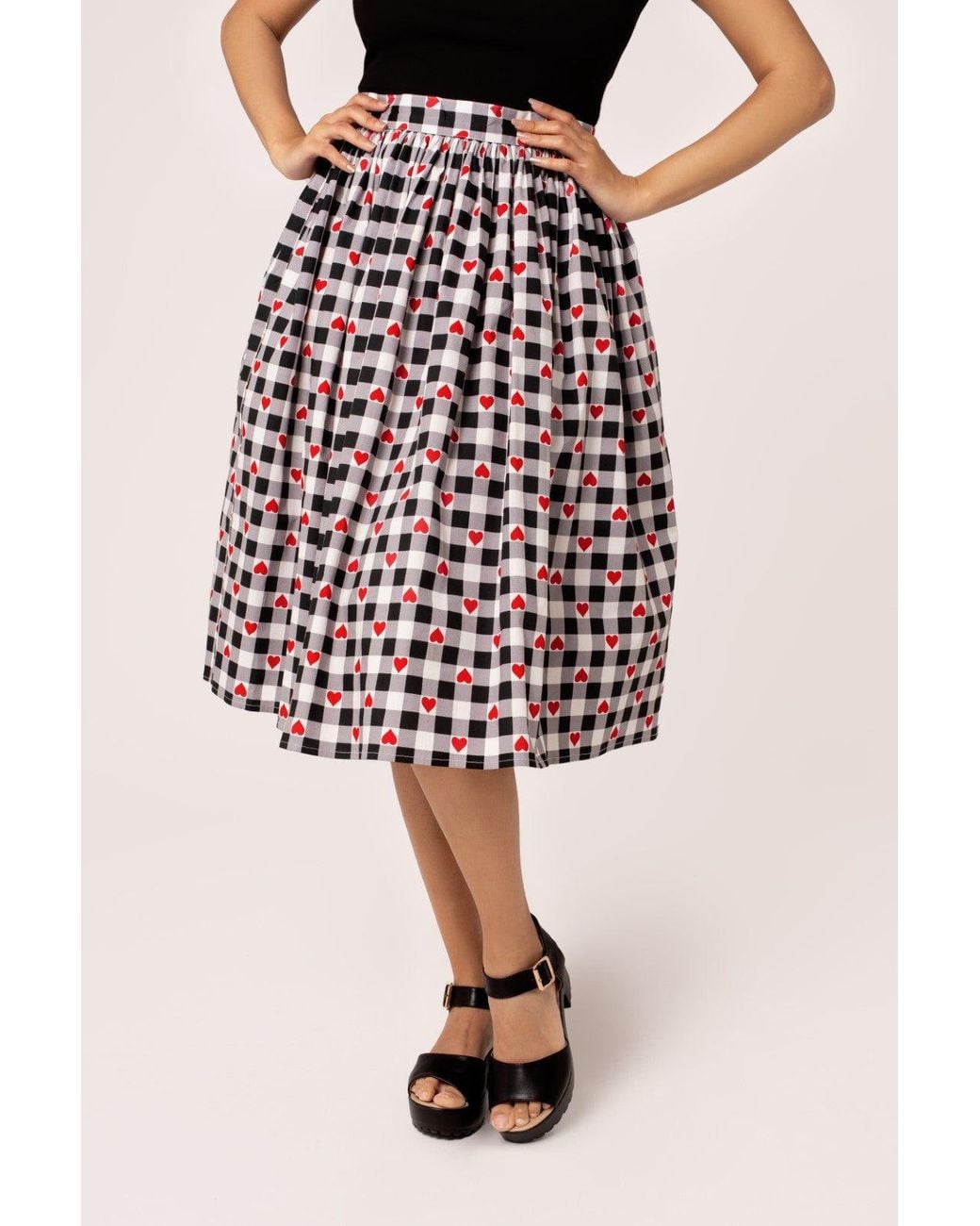Hell Bunny Natural Leonie 50's Style Midi Skirt