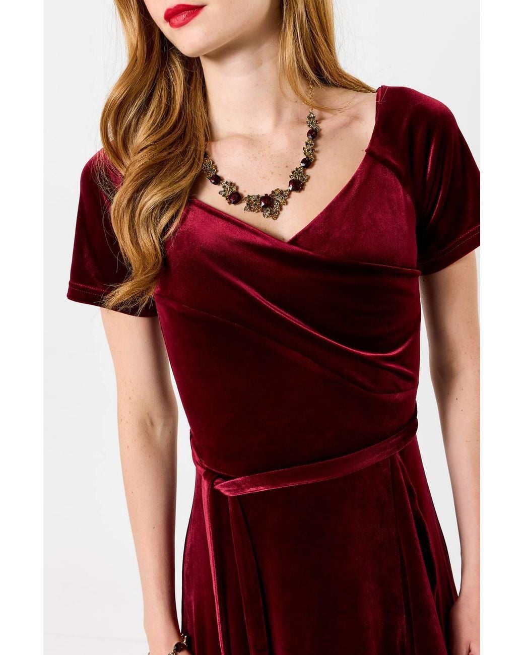 Joe Browns Orange Petite Perfect Party Ruffle Velour Dress