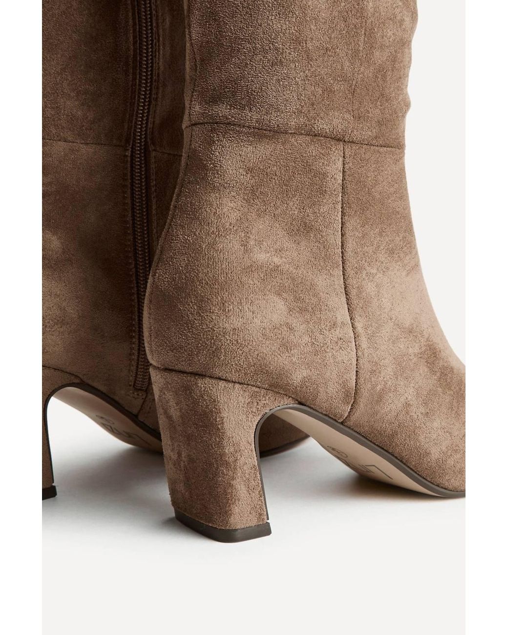 Linzi Brown Signature Mocha Faux Suede Heeled High Leg Boots