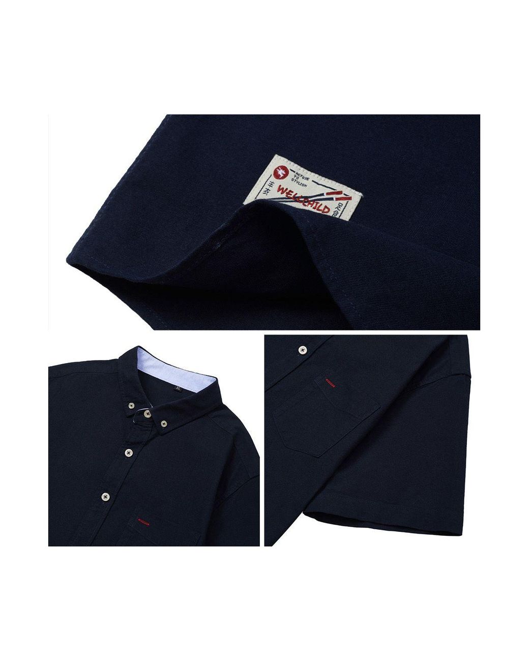 MODISHION Blue Casual Button-Down Shirt With Chest Pocket for men