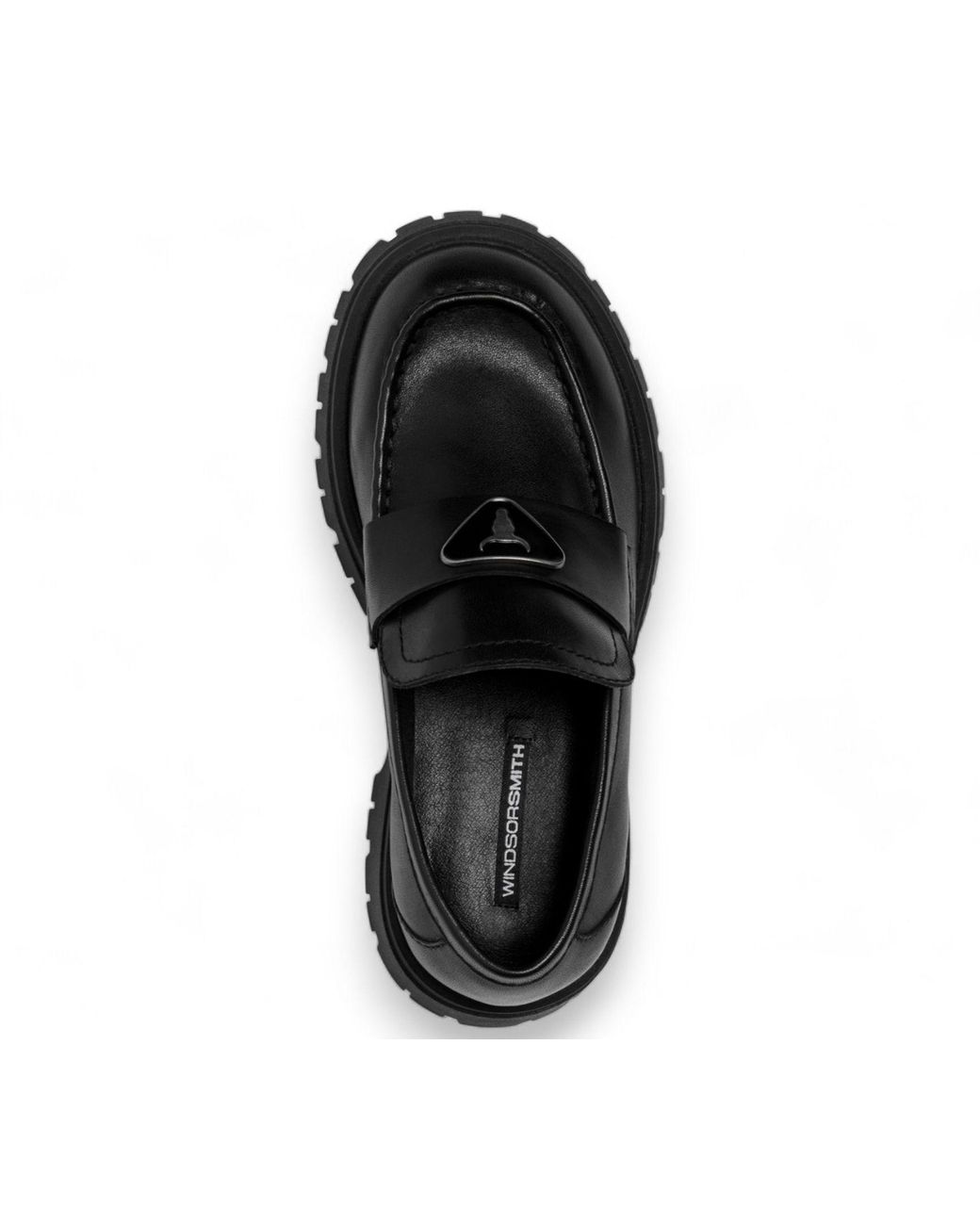 TruClothing Black Slip On Chunky Leather Moccasin Loafer Shoes
