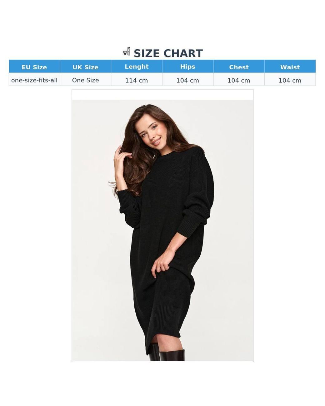 Love Lace Black Knitted Round Neck Long Sleeve Jumper Dress